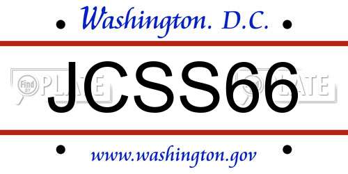 JCSS66 District Of Columbia License Plate