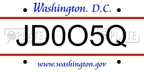 JD0O5Q District Of Columbia License Plate