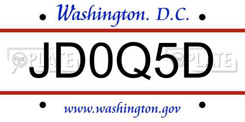 JD0Q5D District Of Columbia License Plate