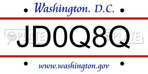 JD0Q8Q District Of Columbia License Plate