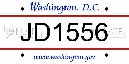 JD1556 District Of Columbia License Plate