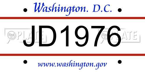 JD1976 District Of Columbia License Plate