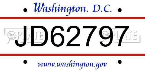 JD62797 District Of Columbia License Plate