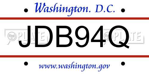 JDB94Q District Of Columbia License Plate