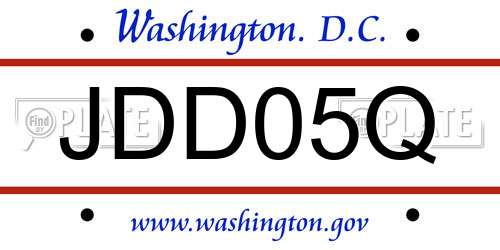 JDD05Q District Of Columbia License Plate