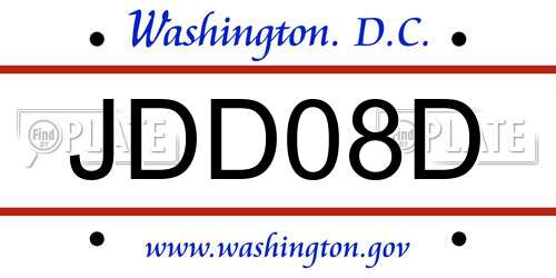JDD08D District Of Columbia License Plate