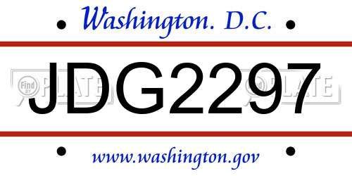JDG2297 District Of Columbia License Plate