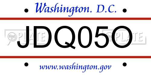 JDQ05O District Of Columbia License Plate