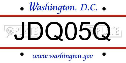 JDQ05Q District Of Columbia License Plate