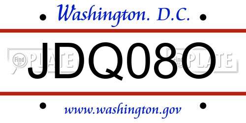 JDQ08O District Of Columbia License Plate