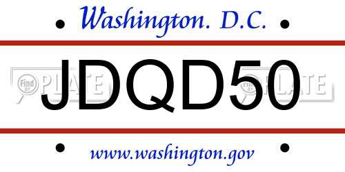 JDQD50 District Of Columbia License Plate