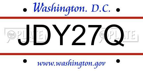 JDY27Q District Of Columbia License Plate