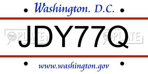 JDY77Q District Of Columbia License Plate