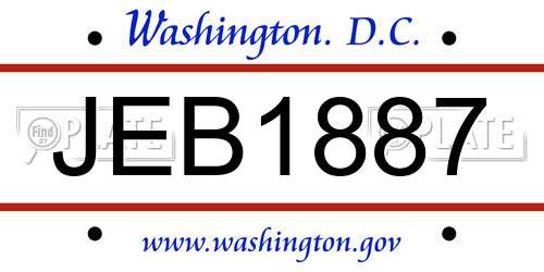 JEB1887 District Of Columbia License Plate