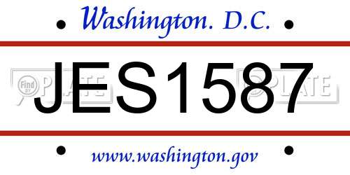 JES1587 District Of Columbia License Plate