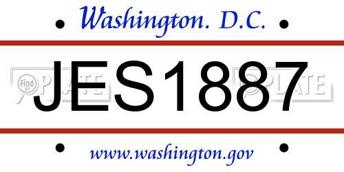 JES1887 District Of Columbia License Plate
