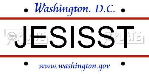 JESISST District Of Columbia License Plate