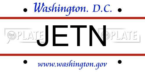 JETN District Of Columbia License Plate