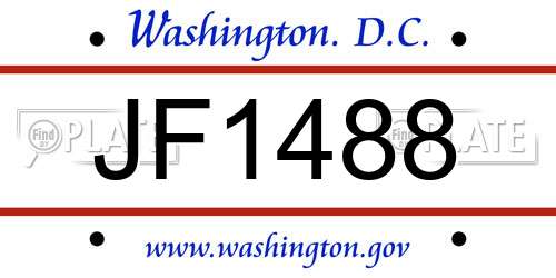JF1488 District Of Columbia License Plate
