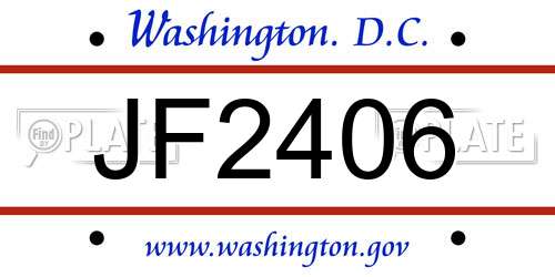 JF2406 District Of Columbia License Plate