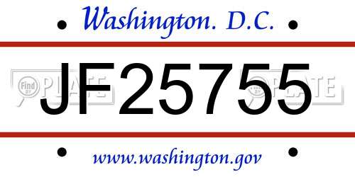 JF25755 District Of Columbia License Plate