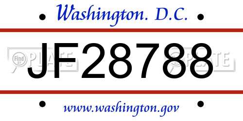 JF28788 District Of Columbia License Plate