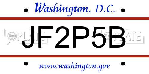 JF2P5B District Of Columbia License Plate