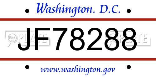 JF78288 District Of Columbia License Plate