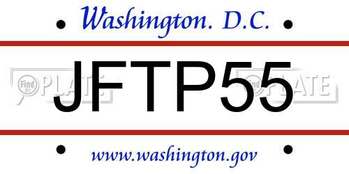 JFTP55 District Of Columbia License Plate