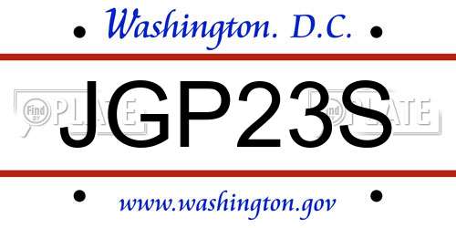 JGP23S District Of Columbia License Plate