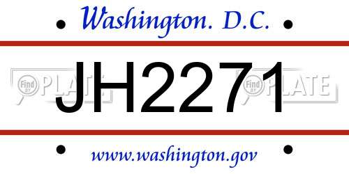 JH2271 District Of Columbia License Plate