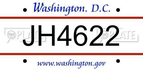JH4622 District Of Columbia License Plate