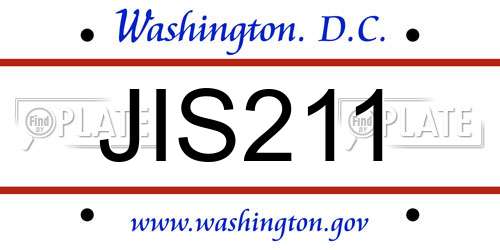 JIS211 District Of Columbia License Plate