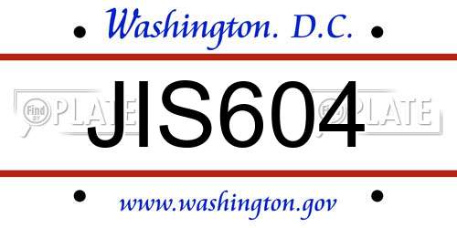 JIS604 District Of Columbia License Plate