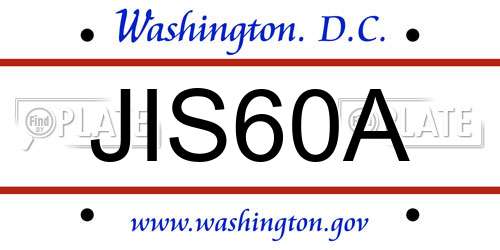 JIS60A District Of Columbia License Plate