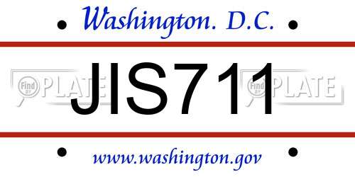 JIS711 District Of Columbia License Plate