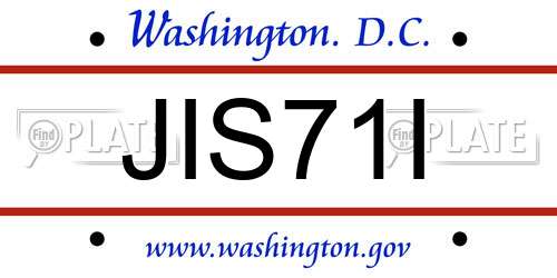 JIS71I District Of Columbia License Plate