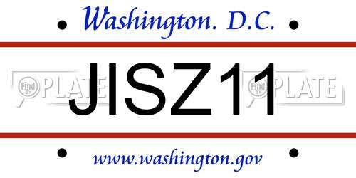 JISZ11 District Of Columbia License Plate