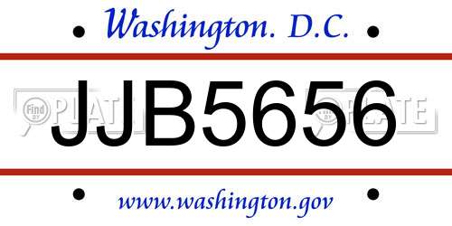 JJB5656 District Of Columbia License Plate