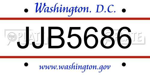 JJB5686 District Of Columbia License Plate