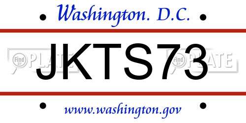 JKTS73 District Of Columbia License Plate
