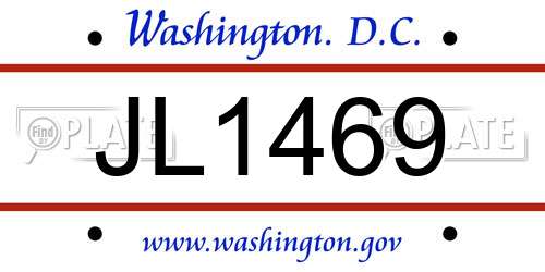 JL1469 District Of Columbia License Plate
