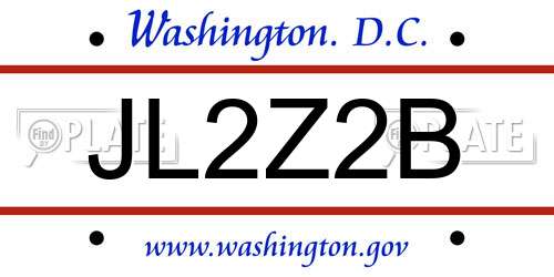JL2Z2B District Of Columbia License Plate