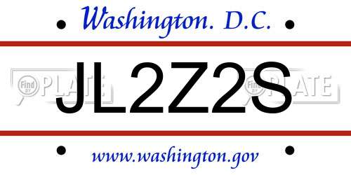 JL2Z2S District Of Columbia License Plate