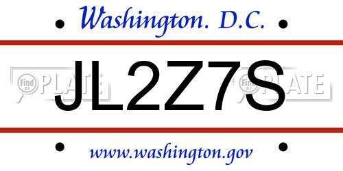 JL2Z7S District Of Columbia License Plate
