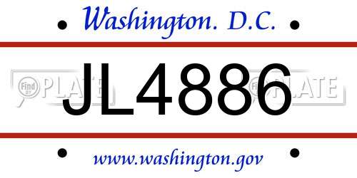 JL4886 District Of Columbia License Plate