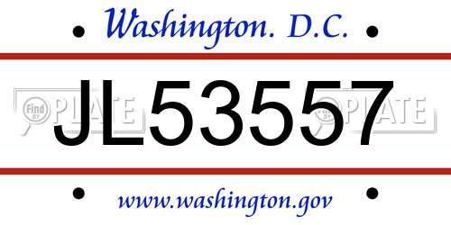 JL53557 District Of Columbia License Plate