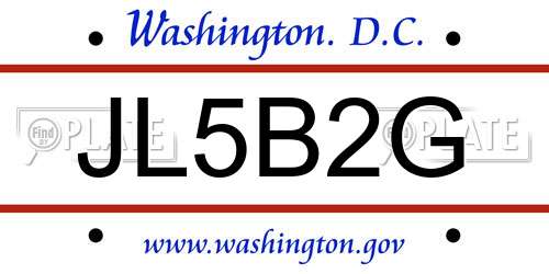 JL5B2G District Of Columbia License Plate