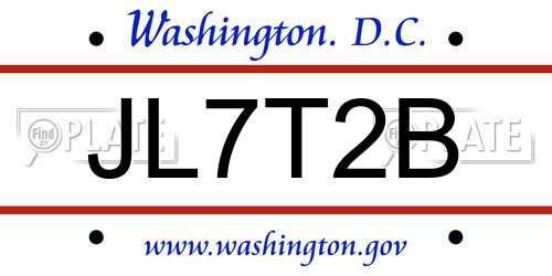 JL7T2B District Of Columbia License Plate