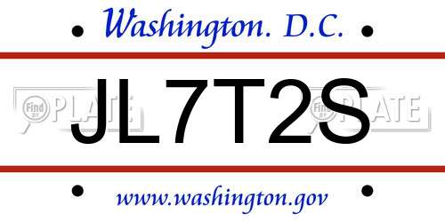 JL7T2S District Of Columbia License Plate